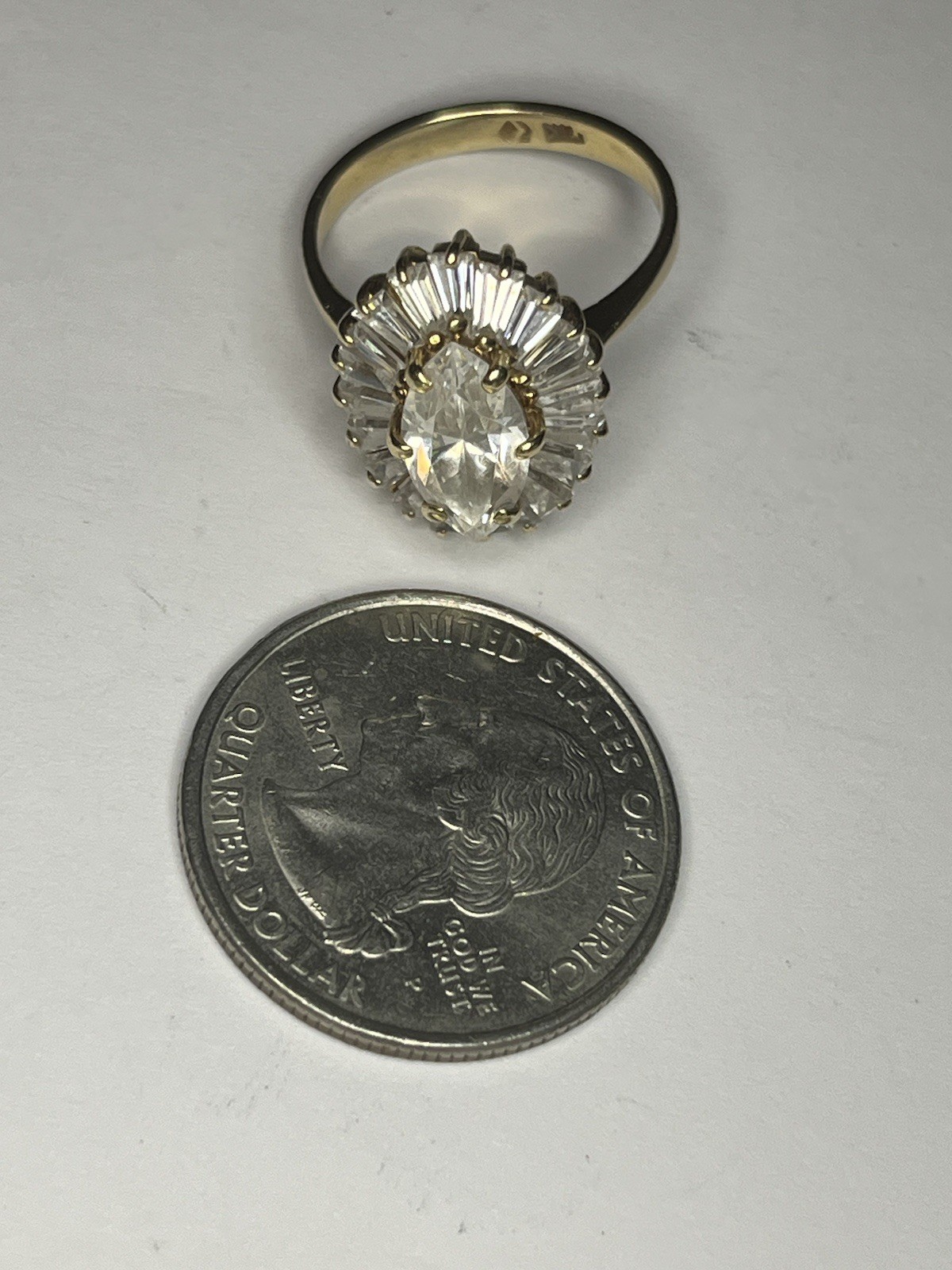 Beautiful Design Estate 14k Solid Yellow Gold CZ … - image 12