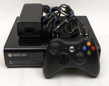 Microsoft Xbox 360 E Console Model 1538 Black 4GB w/ Cables + Controller TESTED