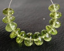 4-4.5mm. AAA Natural Green Peridot Faceted Rondelle Wheel Gemstone Beads