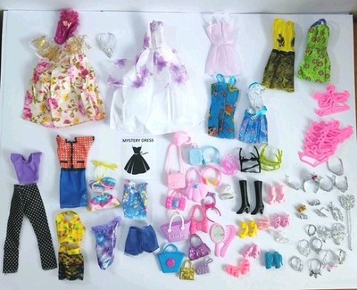 Lot 100+ Pieces Barbie & Friends Clothes Accessories Jewelry Shoes Party Dresses
