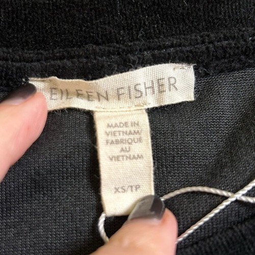 Top largo de terciopelo de algodón orgánico negro XS de EILEEN FISHER - Imagen 3 de 9