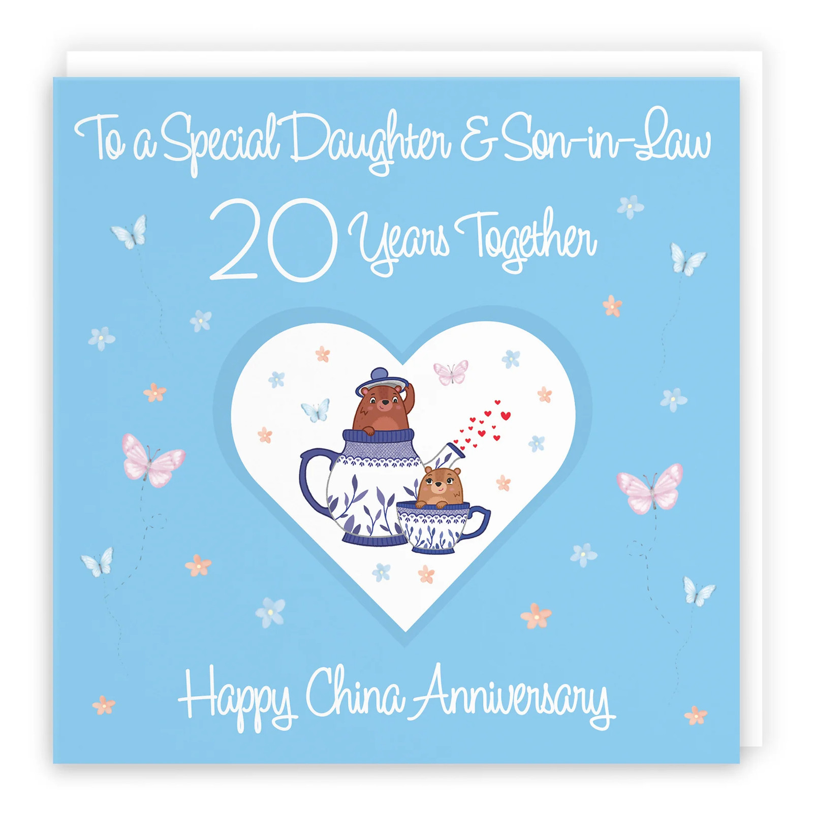 20th Daughter & Son-in-Law Anniversary Card Romantic Meadows