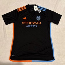 2024-25 Adidas Men’s New York City FC Black Away Soccer Jersey Large NYCFC Sz L