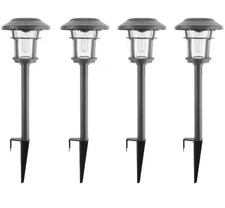 (4-Pack) Home Decorators Palmdale Gray Solar 20 Lumens LED Weather