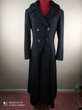 Wool Maxi Coat Women’s 10 Black Faux Fur Collar (measurement in description)