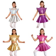 Girls Dress Competition Costume Carnival Dance Outfits Ballet Dancewear Skirt