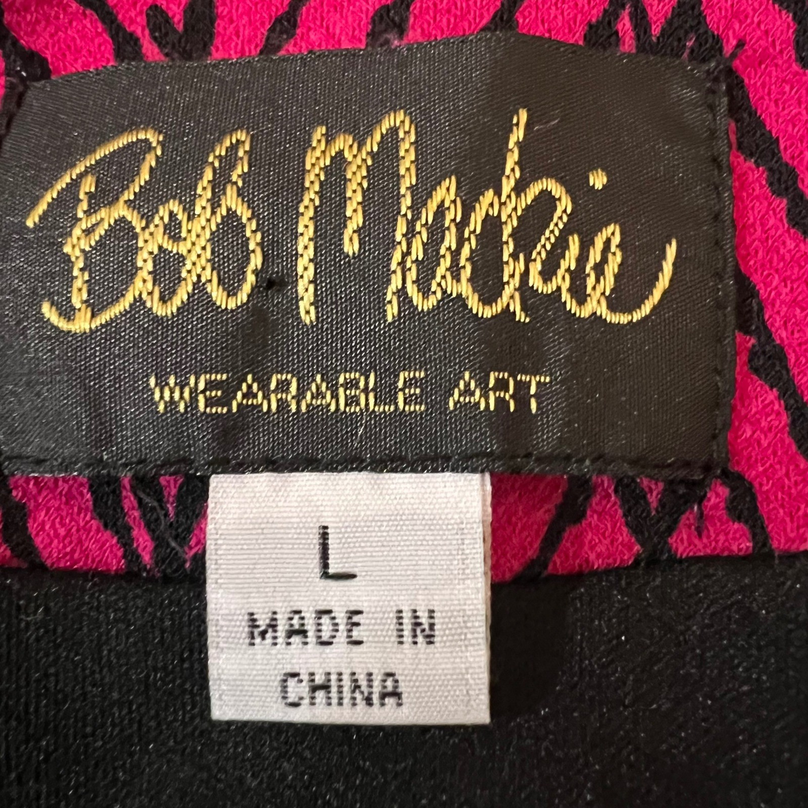 Vintage Bob Mackie Wearable Art Jacket Pink Black… - image 7