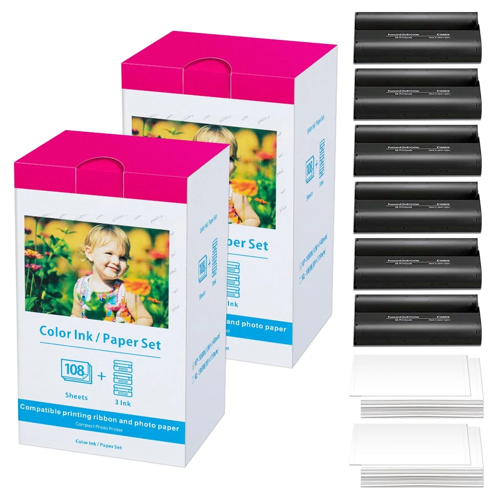 Canon Fotopapier voor Canon Selphy CP 780, 108 vellen A6 foto, Color