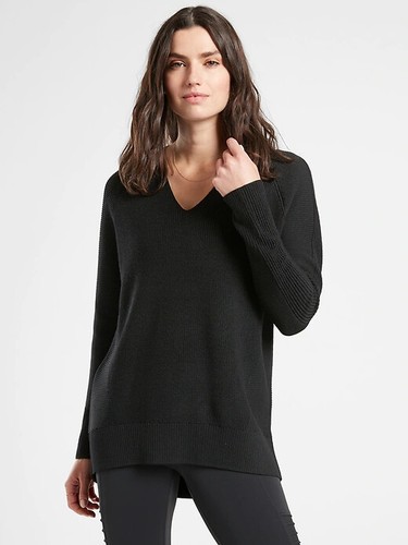 Athleta 159164 V-Neck Sweater, Small - Black for sale online | eBay