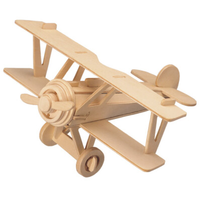 Doppeldecker Typ 3 Holzbausatz Flugzeug Flieger Bi-Plane Holz Steck Puzzle Bauen