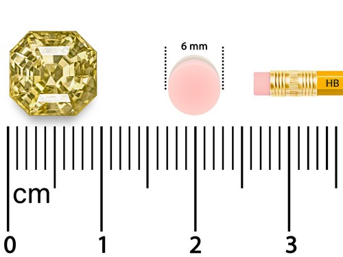 GIA Certified SRI LANKA Yellow Sapphire 6.64 Ct. Natural Untreated OCTAGON Rare - Picture 4 of 8