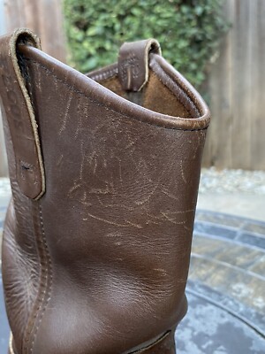 Vintage Red Wing Pecos Brown Leather Workwear Boots Mens Size 8 D