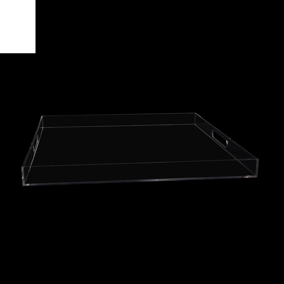 Large Acrylic Food Serving Tray with Handle Countertop Organiser for