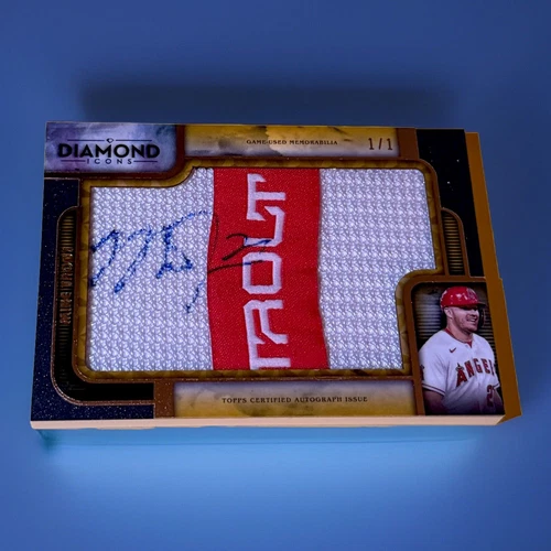 💎 2023 Topps Diamond Icons Mike Trout Game Used Wrist Mitt Patch AUTO 1/1 🤯 🔥
