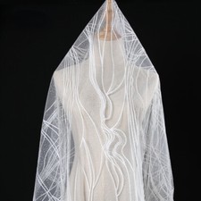 Brillant Maille Tulle Tissu Dentelle Vague Sequin Voile pour Mariage Soirée Robe