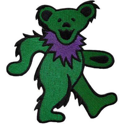 GRATEFUL DEAD Iron-On Patch: EXTRA LARGE GREEN DANCING BEAR: Official Merch gift