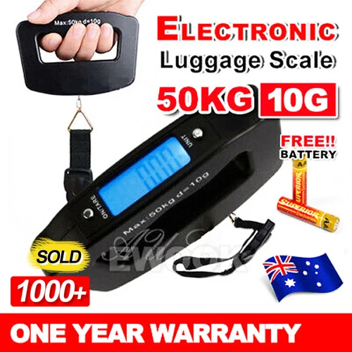 Electronic Digital Portable Scale Luggage Weight Hanging Travel 50 KG 10G AU