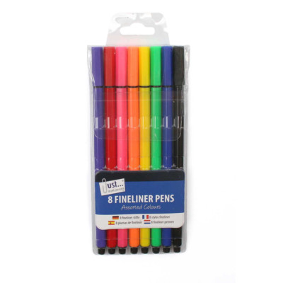 Tallon (1054) Just Stationery Fineliner Farbstifte, sortiert - 8er-Geldbörse