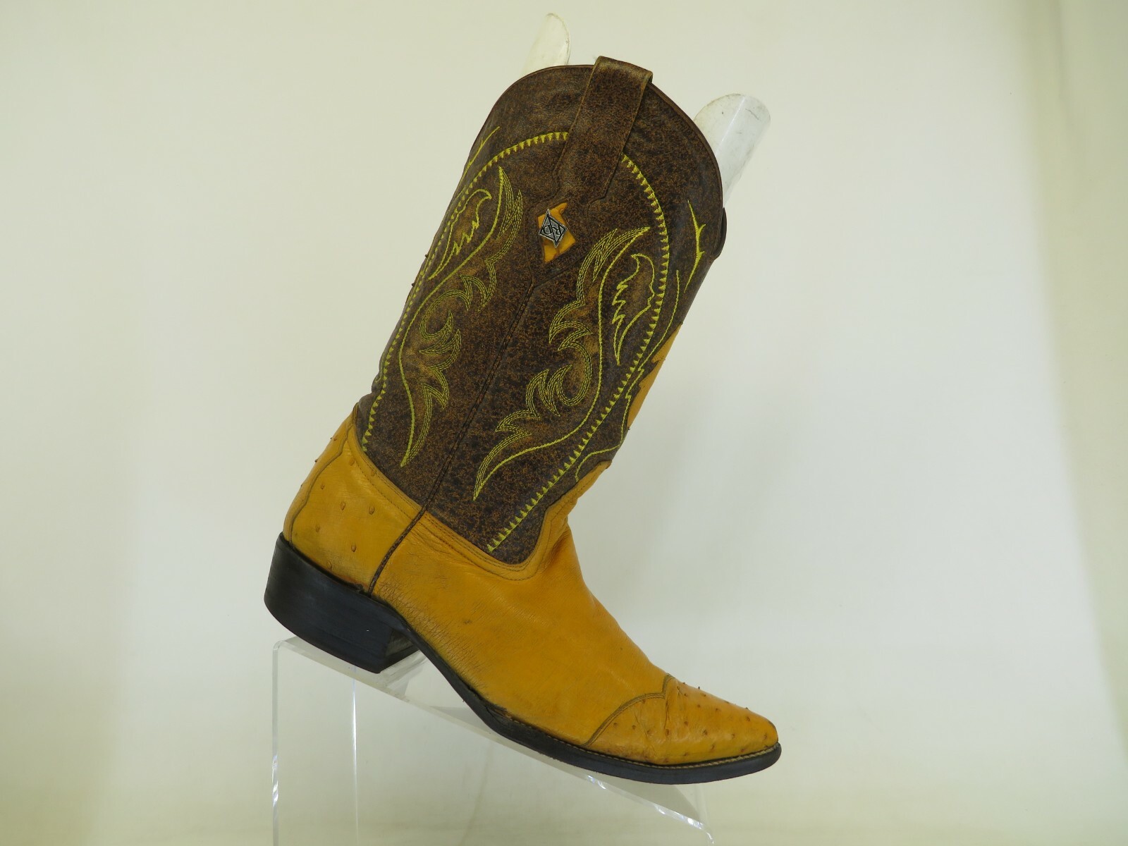 Red Diamond Brown Leather Ostrich 
