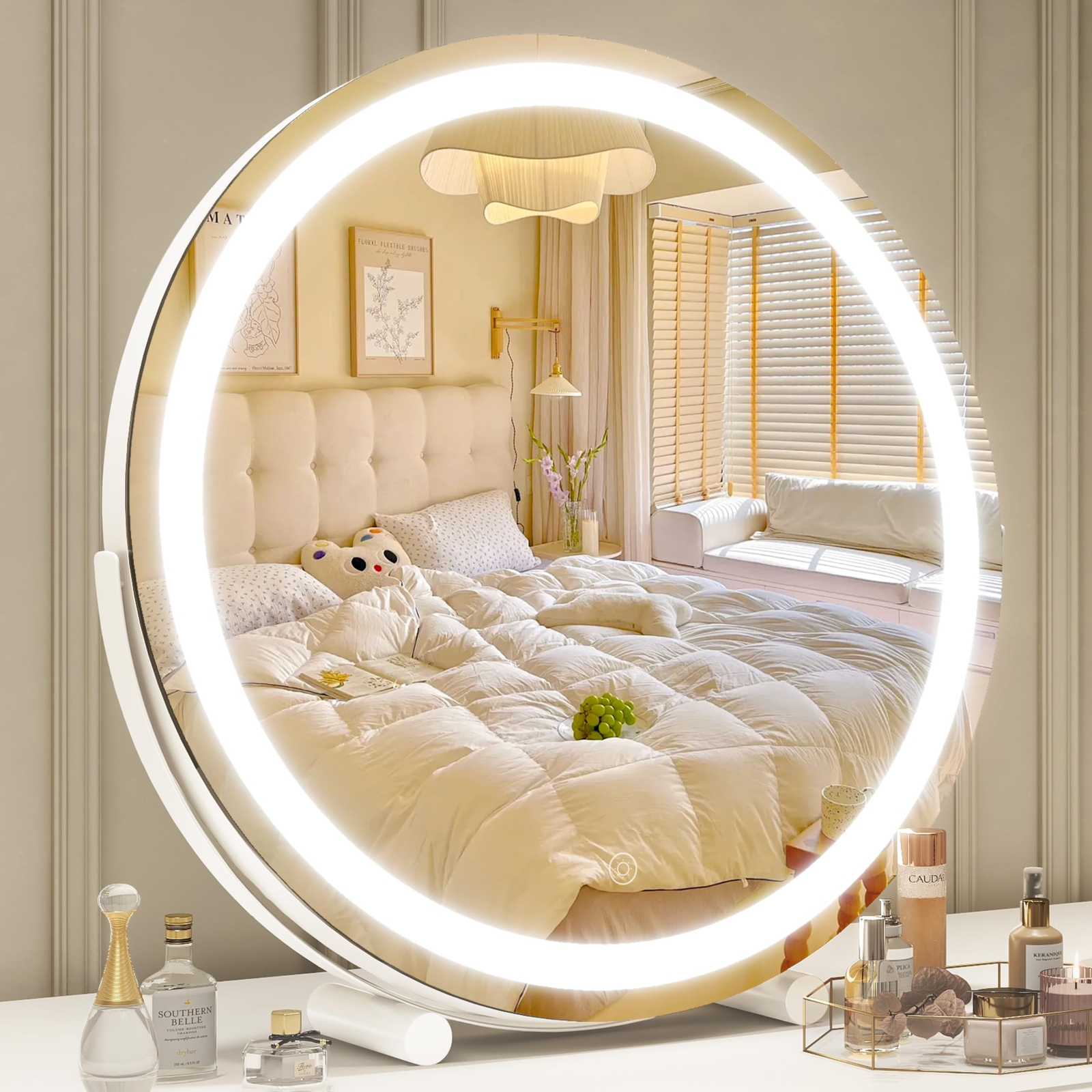 18 Inch LED Lighted Vanity Makeup Mirror with Bright Lights-image