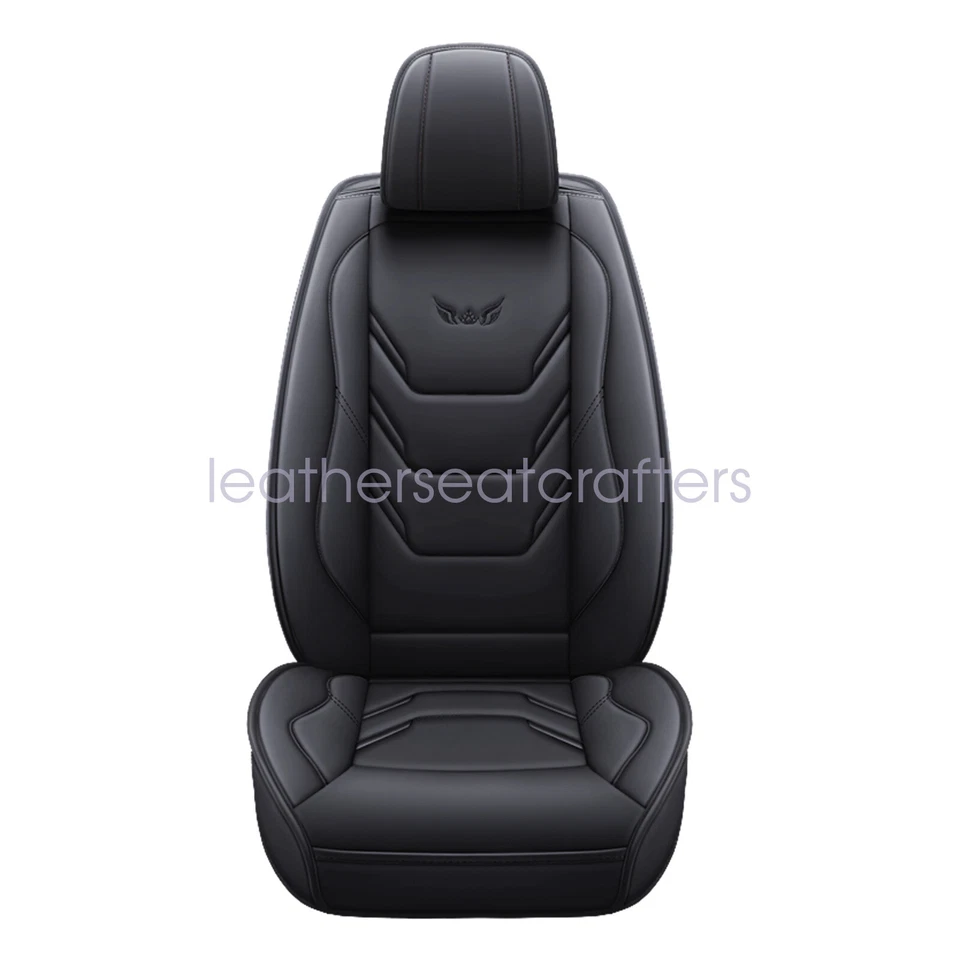For Honda Leather Front & Rear Car Seat Covers 5-Seats Protectors Full Set Black Foto 3 de 4