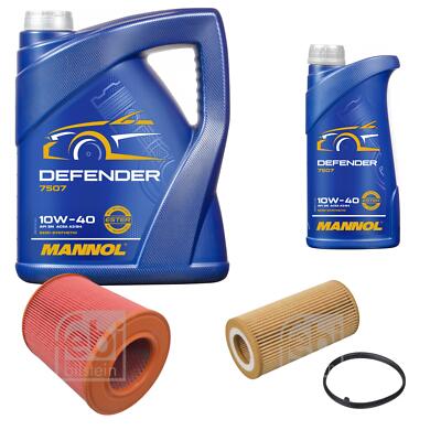 FEBI BILSTEIN Inspektionspaket 6L MANNOL Defender 10W-40 für Audi A6 4F2 C6