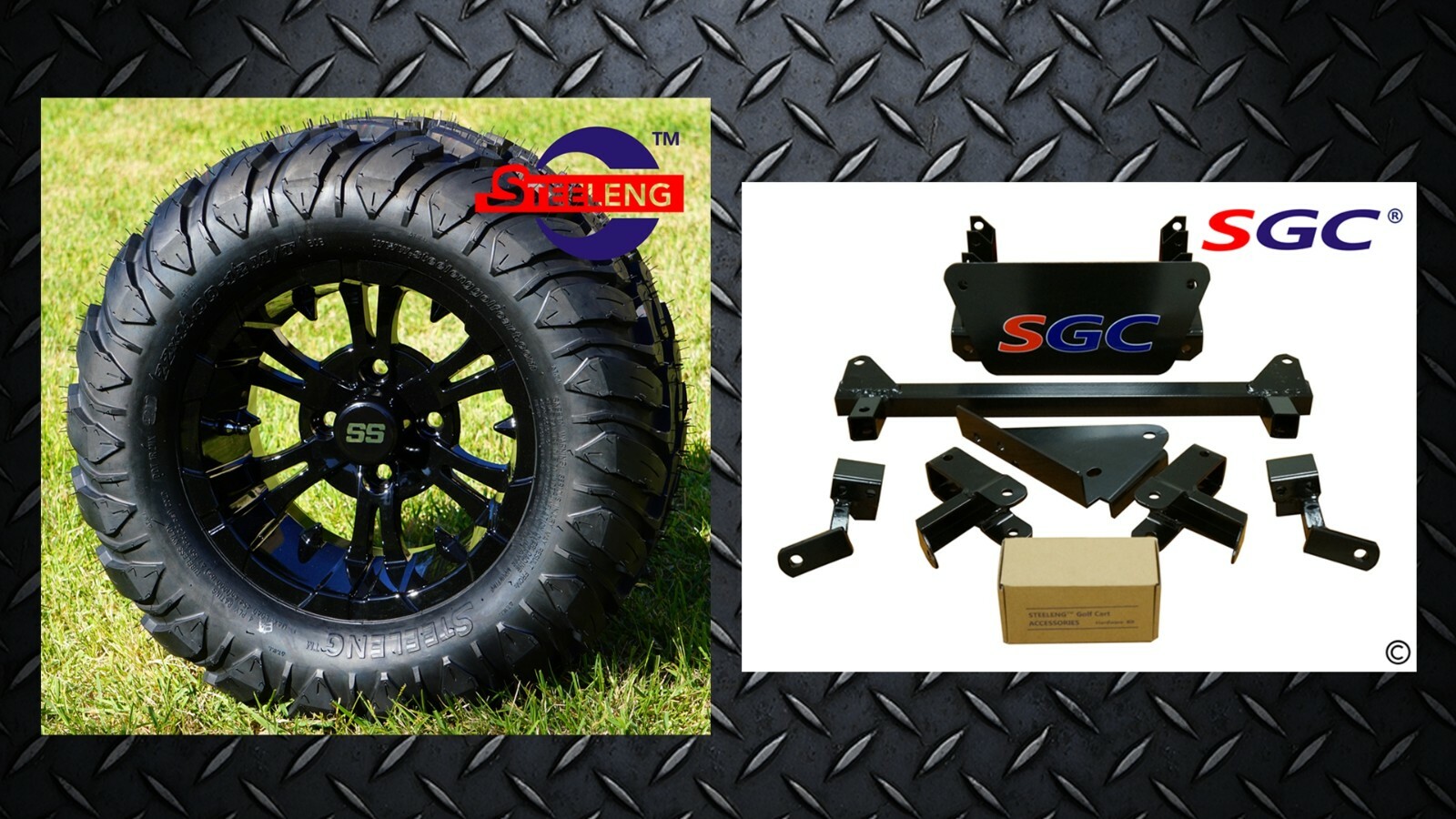 Cart 4" Lift Kit + 12" Wheels And 22" All Terrain Tires