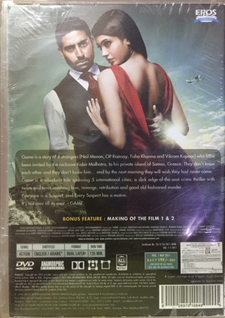 GAME DVD Abhishek Bachchan, Kangana Ranaut Bollywood Movie DVD