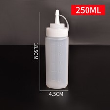 1-5PCS 8-24oz Plastic Clear Squeeze Squeezy Sauce Bottle Mayo Dispenser Bottles