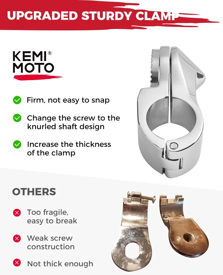 Motorcycle 1.25'' Foot Peg Rest For Road Glide Street Electra Glide Road King - Image 3 of 4