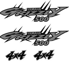 Yamaha Grizzly 4x4 500 Edition ATV Tank Decal Sticker kit Custom Silver