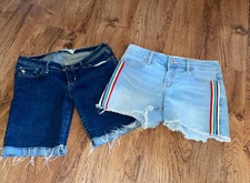 LOT OF 2 Abercrombie Kids Girls Jean Short size 13/14 midi Bermuda Frayed Shorts