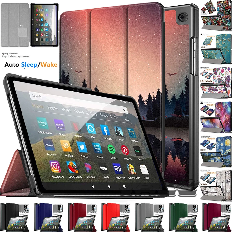 Smart Magnetic Leather Case Folding Stand Cover For Amazon Kindle Fire HD 8 2020