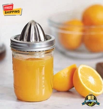 1 pc Stainless Steel Citrus Juicer Cover for Wide Mouth Mason Jars, Durable Tool