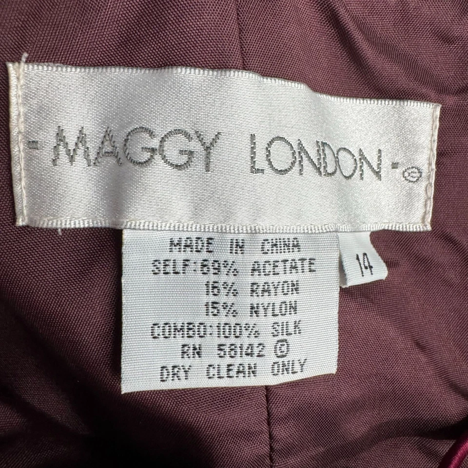 Vestido sin Mangas Maggy London Terciopelo Para Mujer De Colección Formal Borgoña Vamp Whimsigoth Foto 4 de 4