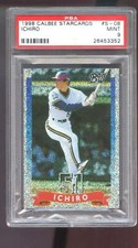 1998 Calbee Starcard Blue Wave #S-08 Ichiro Suzuki MINT PSA 9 Graded Card