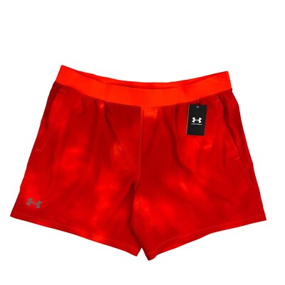 Under Armour Mens Speedpocket Wash Running Shorts Red