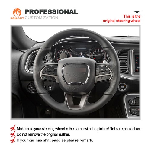 Cubierta de volante de gamuza de fibra de carbono para Dodge Challenger Charger Durango - Imagen 2 de 8
