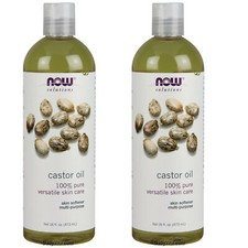 2 x NOW Castor Oil 16 fl oz FRESH MADE IN USA FREE SHIPPING