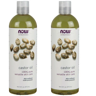NOW FOODS 2 x NOW Castor Oil 16 fl oz FRESH MADE IN USA FREE SHIPPING