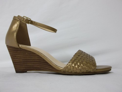 Cole Haan Size 6.5 M Rosalin Gold Open Toe Wedges New Womens Shoes NWOB - Picture 3 of 7