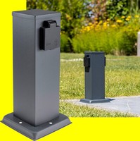 2-Fach AußEnsteckdose SteckdosensäUle Gartensteckdose +Erdspieß Edelstahl,Ip44