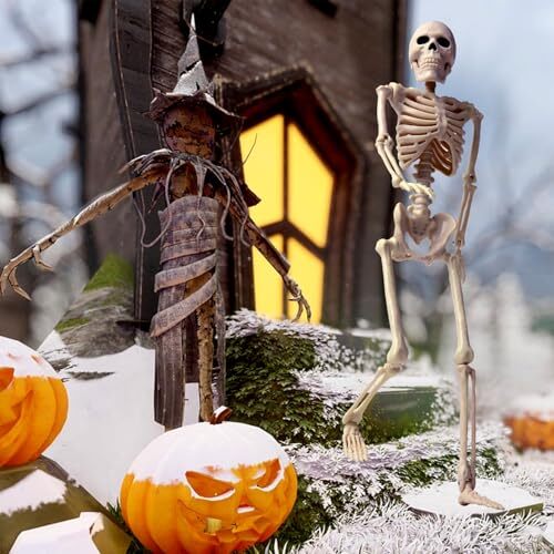 16" Halloween Skeleton Decorative,Spooky Lawn & Haunted House Props with - Picture 8 of 8