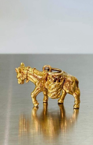 Vintage Georg Jensen 9k 9ct Gold Donkey Pendant Charm, London 1970. - Picture 9 of 21