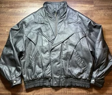 Vintage Wilsons Leather Motorcycle Jacket Mens XL Black Heavy Open Road Biker