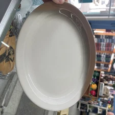 Wallace Oval Restaurant Plate Brown Fade To White 11.5