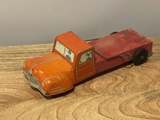 Vintage 1940s Superior Toys Tin Litho Toy Dump Truck Wood Base Truck Driver