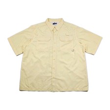 Habit Performance Upf Fishing Shirt Mens Xl Yellow Short Sleeve Button Up Ts1360