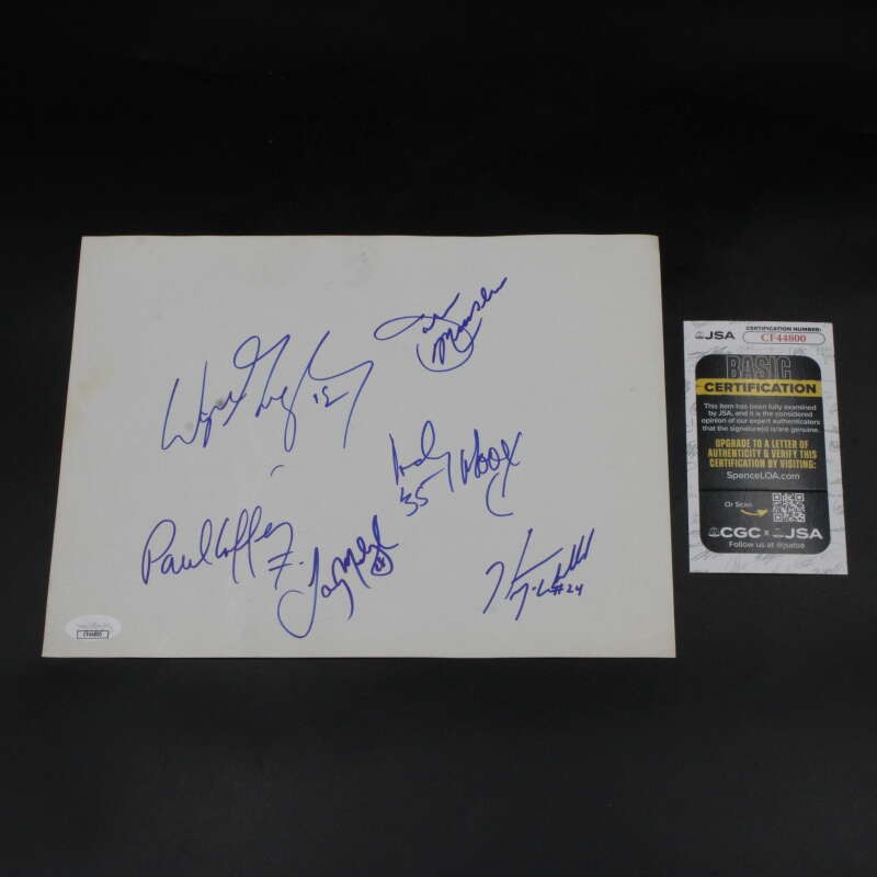 Wayne Gretzky/Paul Coffey +4 Signed Page 1984 Edmonton Oilers Auto