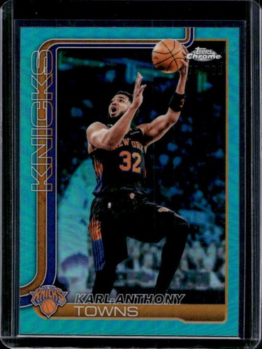 2025-26 Topps Chrome Update Karl-Anthony Towns Teal Refractor #/299 Knicks